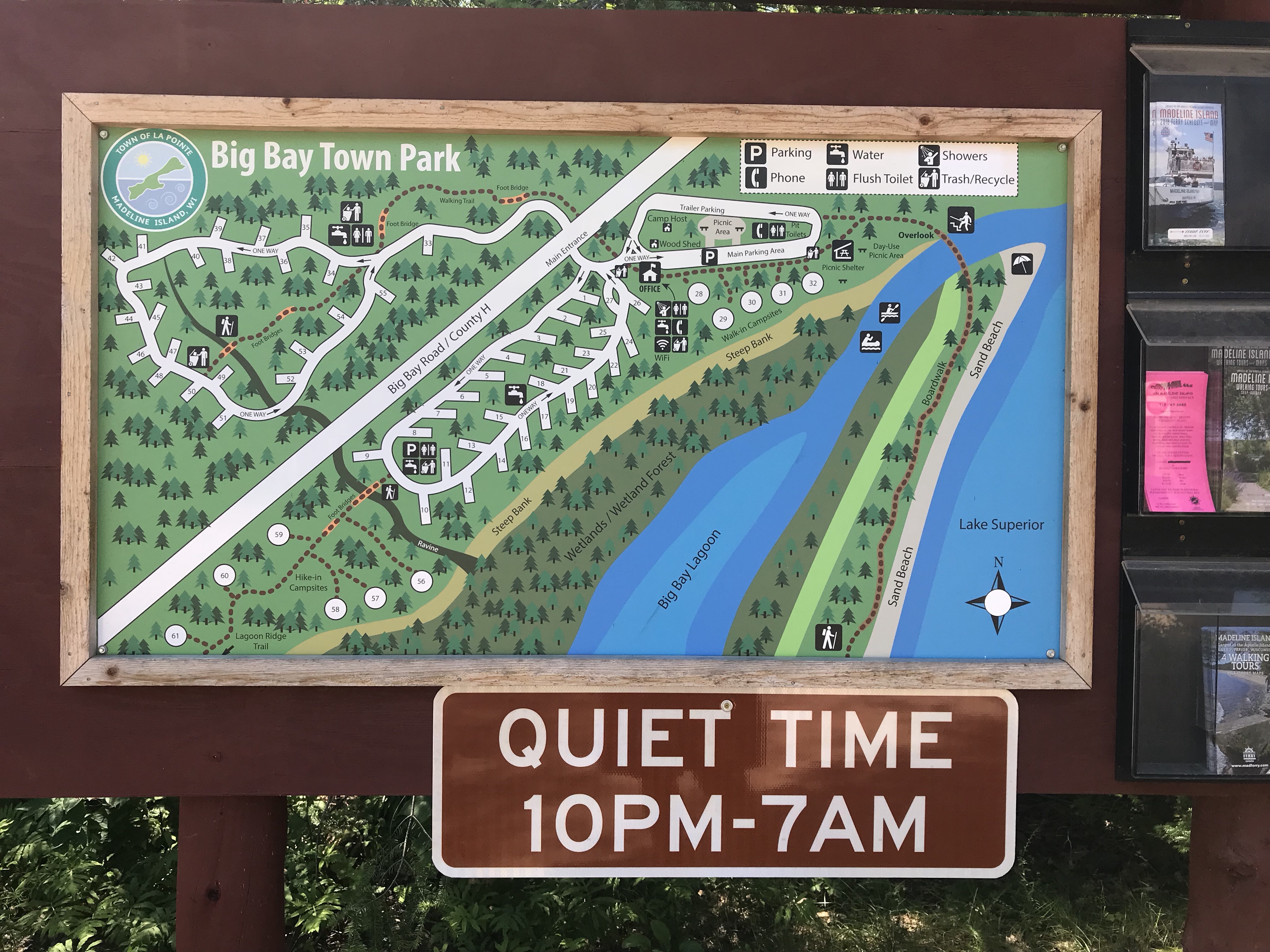 Big Bay Town Park campsite and beach map